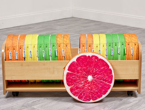 Citrus Pads - Soft Seating Set With Trolley-Classroom Packs,Dropship,Furniture,Seating,Sit Mats,Willowbrook-Set of 20-DP00012-Learning SPACE