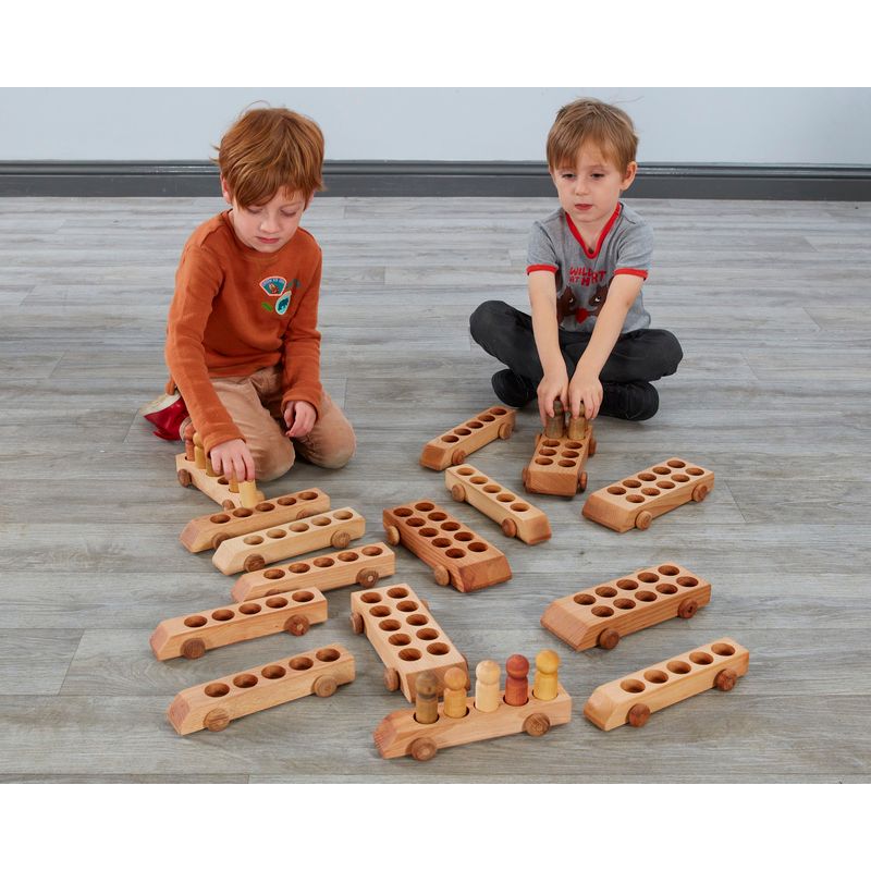 Class Pack Of Wooden Maths Vehicles (15Pk)-Classroom Packs,Cosy Direct,Cosy Outdoor,Maths,Small World-Learning SPACE