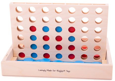 Classic Wooden Four in a Row Game-Bigjigs Toys,Games & Toys,SCOTEXCEL,Stacking Toys & Sorting Toys,Stock,Table Top & Family Games,Teen Games,Wooden Toys-Learning SPACE