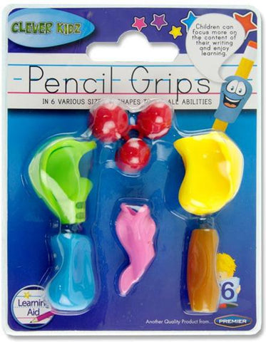 Clever Kids 6 Assorted Pencil Grips-Additional Need,Back To School,Clever Kidz,Dyspraxia,Early Arts & Crafts,excell2,Fine Motor Skills,Handwriting,Helps With,Neuro Diversity,Pocket money,Primary Arts & Crafts,Primary Literacy,Seasons,Stationery,Stock-Learning SPACE