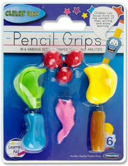 Clever Kids 6 Assorted Pencil Grips-Additional Need,Back To School,Clever Kidz,Dyspraxia,Early Arts & Crafts,excell2,Fine Motor Skills,Handwriting,Helps With,Neuro Diversity,Pocket money,Primary Arts & Crafts,Primary Literacy,Seasons,Stationery,Stock-Learning SPACE