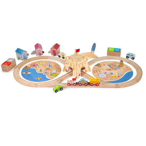 Coastal Clean up Wooden Train Set-Bigjigs Rail,Bigjigs Toys,Gifts For 3-5 Years Old,SCOTEXCEL,Train,Wooden Toys-Learning SPACE
