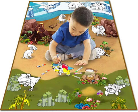 Colour & Wipe Dinosaur Playmat-Dinosaurs. Castles & Pirates,Drawing & Easels,Dropship,EDUK8,Imaginative Play,Playmat,Role Play-Learning SPACE