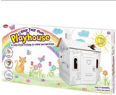 Colour Your Own Cardboard Playhouse-Arts & Crafts, Discontinued, Dolls & Doll Houses, Early Arts & Crafts, Imaginative Play, Messy Play, Paint, Play Houses, Playhouses, Primary Arts & Crafts, Stock, Tobar Toys-Learning SPACE