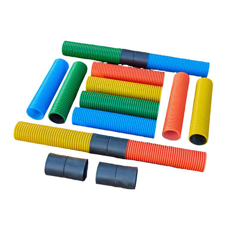 Coloured Pipes & Connectors (16Pk)-Cosy Direct,Cosy Outdoor,Engineering & Construction,Forest School & Outdoor Garden Equipment,Outdoor Play,Outdoor Sand & Water Play,Water & Sand Toys-Learning SPACE