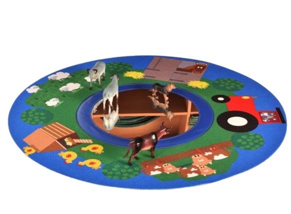 Colourful Circle Toddler Mat with Mirror-AllSensory, Baby Sensory Toys, Baby Soft Play and Mirrors, Core Range, Matrix Group, Mats, Mats & Rugs, Playmat, Playmats & Baby Gyms, Round, Sensory Flooring, Sensory Mirrors-At the Farm-Learning SPACE