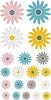 Colourful Daisies Flower Wall Sticker Set-Dropship,Nature Sensory Room,Sticker,Wall & Ceiling Stickers,Wall Decor-20x39 cm-A19047XS-Learning SPACE