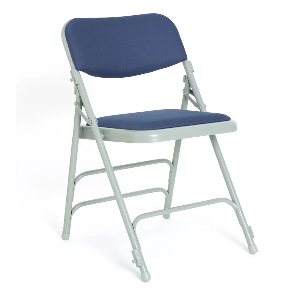Comfort Metal Folding Chair With Padded Seat & Back-Classroom Chairs,Folding Chair-Blue-MFCC-BL-Learning SPACE