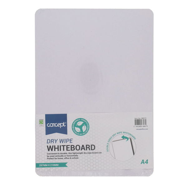 Concept A4 Dry Wipe Board - White-Classroom Packs,Handwriting,Mark Making-Single-A2888072-Learning SPACE