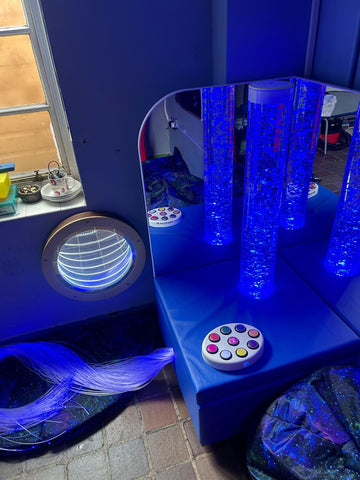 Connect Pro Portable Sound Reactive Sensory Room Corner with Fibre Optic Lighting & 1.2m Bubble Tube & Accessories-Sensory toy-Best Seller,Bubble Tubes,excell2,Fibre Optic Lighting,homebt,Learning SPACE,Plinths,Portable Sensory Rooms,Ready Made Sensory Rooms,Sensory Boxes-Learning SPACE