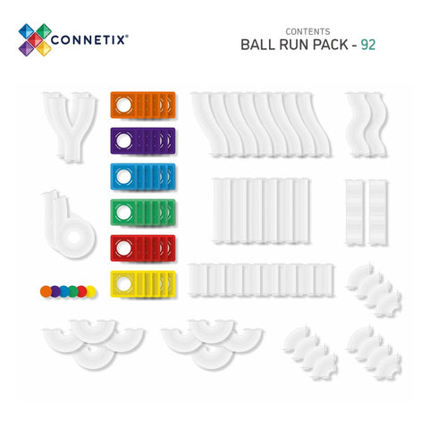Connetix Rainbow Ball Run Pack – 92 Piece Set-Connetix Tiles,Engineering & Construction,Fine Motor Skills,Gifts For 3-5 Years Old,S.T.E.M-Learning SPACE