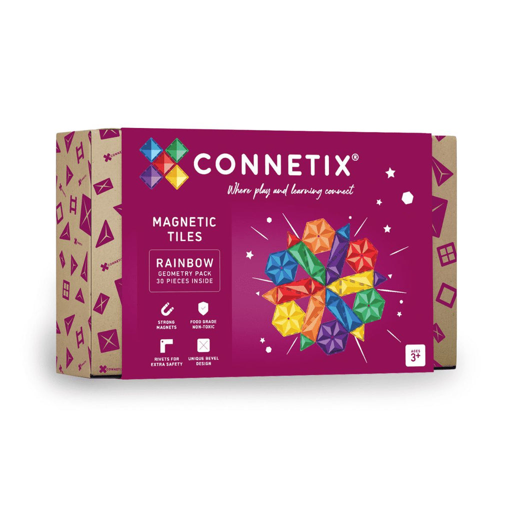 Connetix Rainbow Geometry Pack – 30 Piece Set-Connetix Tiles, Engineering & Construction, Fine Motor Skills, Gifts For 3-5 Years Old, S.T.E.M-Learning SPACE