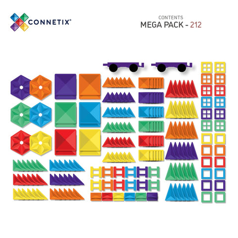 Connetix Rainbow Mega Pack – 212 Piece Set-Connetix Tiles,Engineering & Construction,Fine Motor Skills,Gifts For 3-5 Years Old,S.T.E.M-Learning SPACE