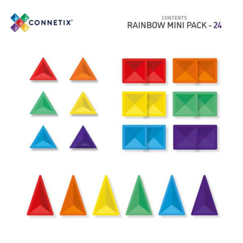 Connetix Rainbow Mini Pack – 24 Piece Set-Christmas 2024,Connetix Tiles,Engineering & Construction,Fine Motor Skills,Gifts For 3-5 Years Old,S.T.E.M-Learning SPACE