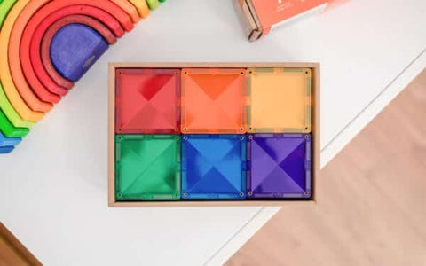 Connetix Rainbow Square Pack – 42 Piece Set-Connetix Tiles,Engineering & Construction,Fine Motor Skills,Gifts For 3-5 Years Old,S.T.E.M-Learning SPACE
