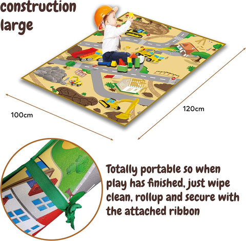 Construction Play Mat (1m or 2m)-Dropship,EDUK8,Engineering & Construction,Mats & Rugs,Play Mats & Baby Gyms,Playmat,Playmats & Baby Gyms,Rugs-Learning SPACE