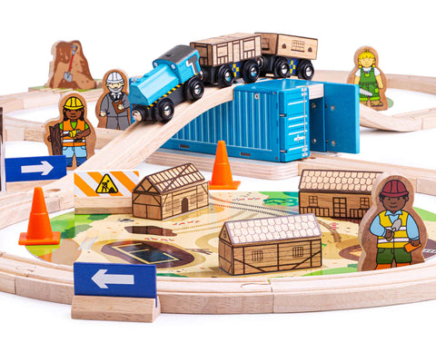 Construction Train Set-Bigjigs Rail,Bigjigs Toys,Gifts For 3-5 Years Old,SCOTEXCEL,Train,Wooden Toys-Learning SPACE