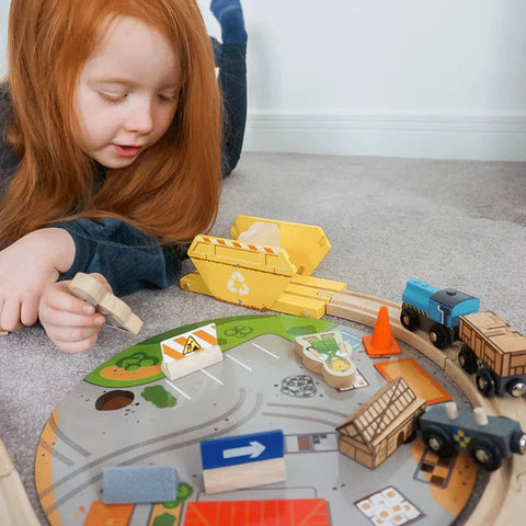 Construction Train Set-Bigjigs Rail,Bigjigs Toys,Gifts For 3-5 Years Old,SCOTEXCEL,Train,Wooden Toys-Learning SPACE