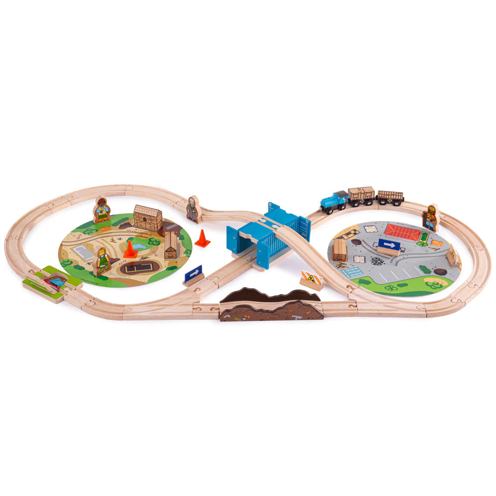 Construction Train Set-Bigjigs Rail, Bigjigs Toys, Gifts For 3-5 Years Old, Train, Wooden Toys-Learning SPACE