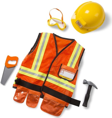 Construction Worker Role Play Costume Set-Dress Up Costumes & Masks, Engineering & Construction, Farms & Construction, Halloween, Imaginative Play, Puppets & Theatres & Story Sets, Role Play, S.T.E.M, Seasons, Stock-Learning SPACE