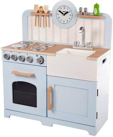 Country Play Kitchen Blue-Bigjigs Toys, Gifts For 2-3 Years Old, Imaginative Play, Kitchens & Shops & School, Play Kitchen, Pretend play, Role Play, Stock, Tidlo Toys-Learning SPACE