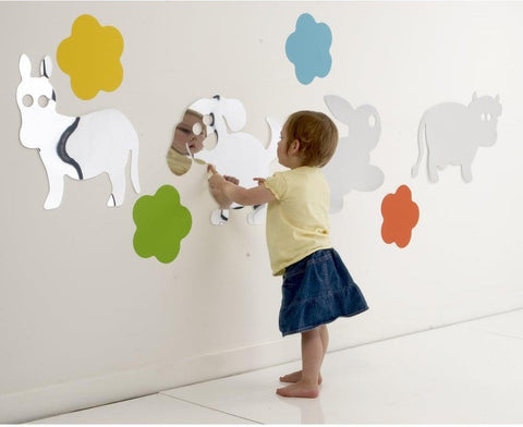 Countryside Animal Mirror Set- Dog, Rabbit, Cow & Donkey Mirror-AllSensory,Dropship,Outdoor Mirrors,Playground Equipment,Playground Wall Art & Signs,Sensory Garden,Sensory Mirrors,Stock-Learning SPACE