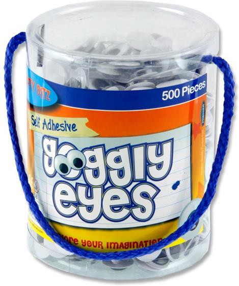 Crafty Bitz 15mm Self Adhesive Googly Eyes Tub - 500-Art Materials, Arts & Crafts, Baby Arts & Crafts, Crafty Bitz Craft Supplies, Early Arts & Crafts, Primary Arts & Crafts, Seasons, Spring, Stock-Learning SPACE