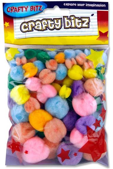 Crafty Bitz 70 Pom Poms Pastel-Art Materials, Arts & Crafts, Baby Arts & Crafts, Crafty Bitz Craft Supplies, Early Arts & Crafts, Primary Arts & Crafts, Seasons, Spring, Stock-Learning SPACE