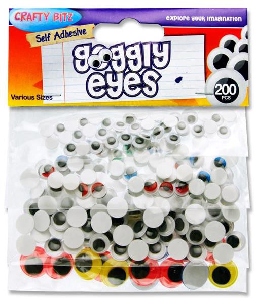 Crafty Bitz Assorted Self Adhesive Googly Eyes - 200-Art Materials,Arts & Crafts,Crafty Bitz Craft Supplies,Early Arts & Crafts,Primary Arts & Crafts,Seasons,Spring,Stock-Learning SPACE
