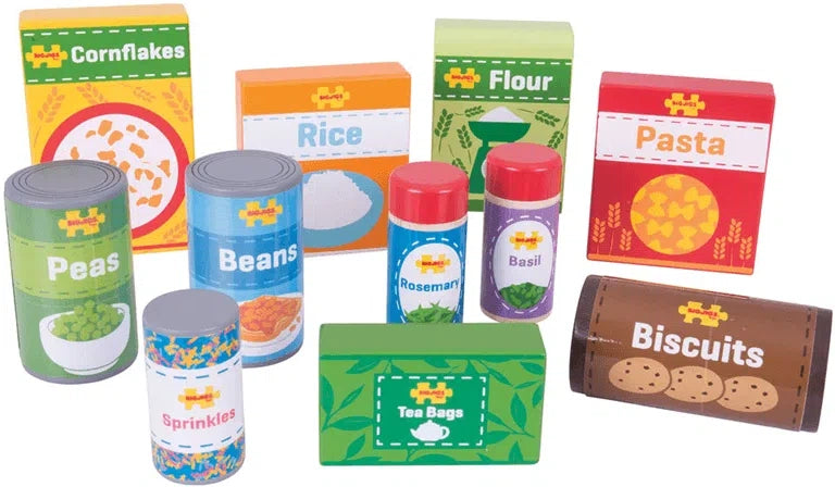 Cupboard Groceries - PlayFood-Bigjigs Toys,Calmer Classrooms,Feeding Skills,Gifts For 2-3 Years Old,Imaginative Play,Kitchens & Shops & School,Life Skills,Play Food,Play Kitchen Accessories,SCOTEXCEL,Stock,Wooden Toys-Learning SPACE