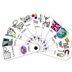 Curriculum At School Subject Symbol Fan-Hand Fans-Back To School,Calmer Classrooms,communication,Communication Games & Aids,Fans & Visual Prompts,Helps With,Life Skills,Neuro Diversity,Planning And Daily Structure,Play Doctors,Primary Literacy,PSHE,Schedules & Routines,Seasons,Social Stories & Games & Social Skills,Stock-Learning SPACE