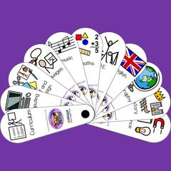 Curriculum At School Subject Symbol Fan-Hand Fans-Back To School,Calmer Classrooms,communication,Communication Games & Aids,Fans & Visual Prompts,Helps With,Life Skills,Neuro Diversity,Planning And Daily Structure,Play Doctors,Primary Literacy,PSHE,Schedules & Routines,Seasons,Social Stories & Games & Social Skills,Stock-Learning SPACE