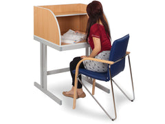 Curved Study Carrel Desk with Cantilever Legs-Desk Table, Study Carrell, Task Table-Learning SPACE