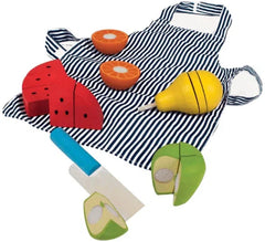 Cutting Fruit Chef Set - PlayFood-Bigjigs Toys, Calmer Classrooms, Feeding Skills, Gifts For 2-3 Years Old, Imaginative Play, Kitchens & Shops & School, Life Skills, Play Food, Stock, Wooden Toys-Learning SPACE