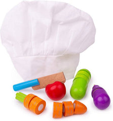 Cutting Vegetables Chef Set - PlayFood-Bigjigs Toys,Calmer Classrooms,Feeding Skills,Gifts For 2-3 Years Old,Imaginative Play,Kitchens & Shops & School,Play Food,SCOTEXCEL,Stock-Learning SPACE