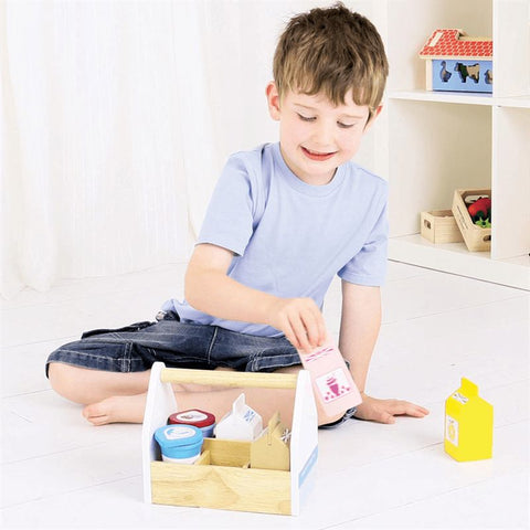 Dairy Delivery - PlayFood-Bigjigs Toys,Gifts For 2-3 Years Old,Imaginative Play,Kitchens & Shops & School,Play Food,Role Play,Stock,Wooden Toys-Learning SPACE