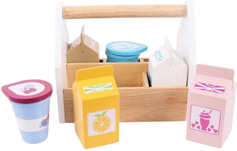 Dairy Delivery - PlayFood-Bigjigs Toys,Gifts For 2-3 Years Old,Imaginative Play,Kitchens & Shops & School,Play Food,Role Play,Stock,Wooden Toys-Learning SPACE