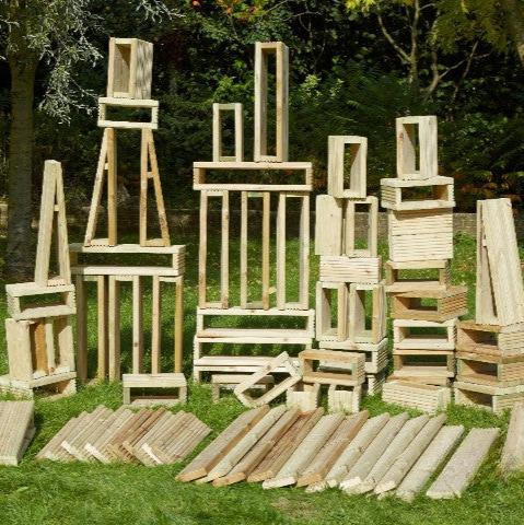 Deckciting Blocks Builders Yard Pack (75Pk)-Building Toys-Building Blocks,Classroom Packs,Cosy Direct,Cosy Outdoor,Engineering & Construction,Outdoor Classroom-Learning SPACE