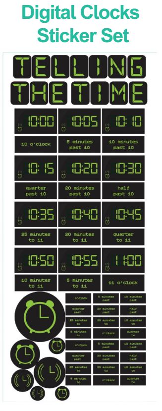 Digital Clock Sticker Set-Dropship,Furniture,Sticker,Wall & Ceiling Stickers,Wall Decor,Willowbrook-Learning SPACE