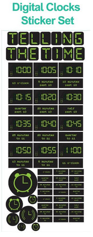 Digital Clock Sticker Set-Dropship,Furniture,Sticker,Wall & Ceiling Stickers,Wall Decor,Willowbrook-Learning SPACE