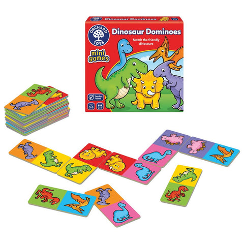 Dinosaur Dominoes Mini Game-Dinosaurs. Castles & Pirates,Early Years Travel Toys,Games & Toys,Imaginative Play,Orchard Toys,Primary Games & Toys,Primary Travel Games & Toys-Learning SPACE