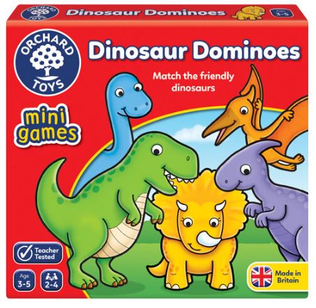 Dinosaur Dominoes Mini Game-Dinosaurs. Castles & Pirates,Early Years Travel Toys,Games & Toys,Imaginative Play,Orchard Toys,Primary Games & Toys,Primary Travel Games & Toys-Learning SPACE