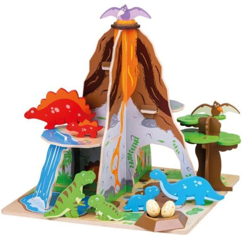 Dinosaur Island-Bigjigs Toys, Dinosaurs. Castles & Pirates, Gifts For 3-5 Years Old, Imaginative Play, Stock, Wooden Toys-Learning SPACE