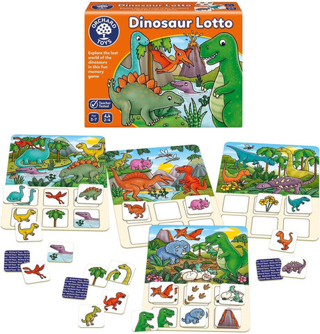 Dinosaur Lotto Game-Dinosaurs. Castles & Pirates,Early years Games & Toys,Early Years Maths,Games & Toys,Imaginative Play,Maths,Maths Toys,Memory Pattern & Sequencing,Orchard Toys,Primary Games & Toys,Primary Maths,Stock,Table Top & Family Games-Learning SPACE