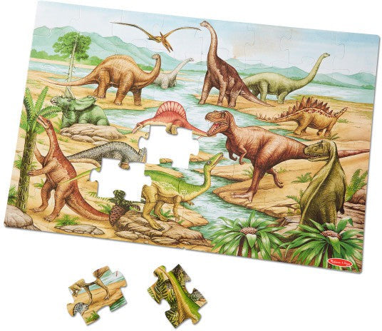 Dinosaurs Floor Jigsaw Puzzle 48 Pieces-13-99 Piece Jigsaw, Dinosaurs. Castles & Pirates, Down Syndrome, Imaginative Play, Stock, Strength & Co-Ordination-Learning SPACE