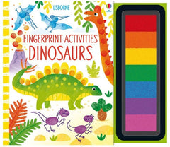 Dionsaurs Fingerprint Art - Activity Book-Arts & Crafts, Cerebral Palsy, Dinosaurs. Castles & Pirates, Drawing & Easels, Early Arts & Crafts, Gifts for 5-7 Years Old, Imaginative Play, Paint, Painting Accessories, Primary Arts & Crafts, Spring, Stock, Usborne Books-Learning SPACE