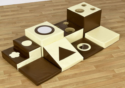 Discovery Trail Toddler Soft Play Set-Cerebral Palsy,Down Syndrome,Dropship,Eco Friendly,Gifts For 1 Year Olds,Gifts For 2-3 Years Old,Matrix Group,Neuro Diversity,Soft Play Sets-Brown/Cream-LSLTP1036NA-Learning SPACE