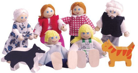 Doll Family-Bigjigs Toys,Dolls & Doll Houses,Games & Toys,Gifts For 2-3 Years Old,Imaginative Play,Nurture Room,Small World,Stock-Learning SPACE