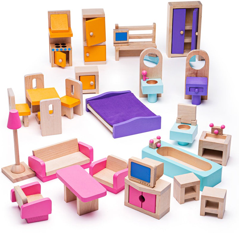 Dolls Furniture - perfect for Doll Houses-Bigjigs Toys, Dolls & Doll Houses, Gifts For 2-3 Years Old, Imaginative Play, Nurture Room, Small World, Stock-Learning SPACE