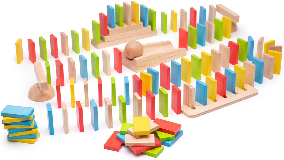 Domino Run – 110-Piece Wooden Set for Creative Fun-Bigjigs Toys,Dyscalculia,Early Years Maths,Maths,Maths Toys,Memory Pattern & Sequencing,Neuro Diversity,Primary Maths,SCOTEXCEL,Stock-Learning SPACE